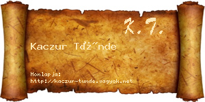 Kaczur Tünde névjegykártya