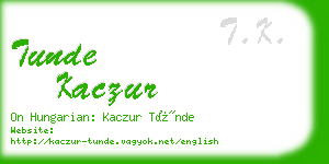 tunde kaczur business card